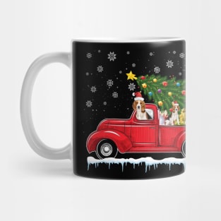 Red Truck pick up Beagle Christmas  lover gift T-Shirt Mug